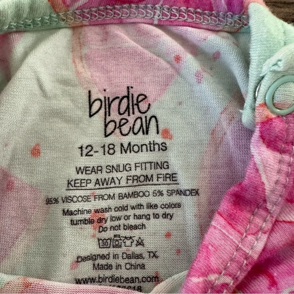 Birdie Bean Baby Girls 12-18 months Bamboo Green Citrus Ruffle Dress Top Stretch